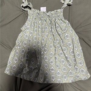 Green Leaf Print Sleeveless Top